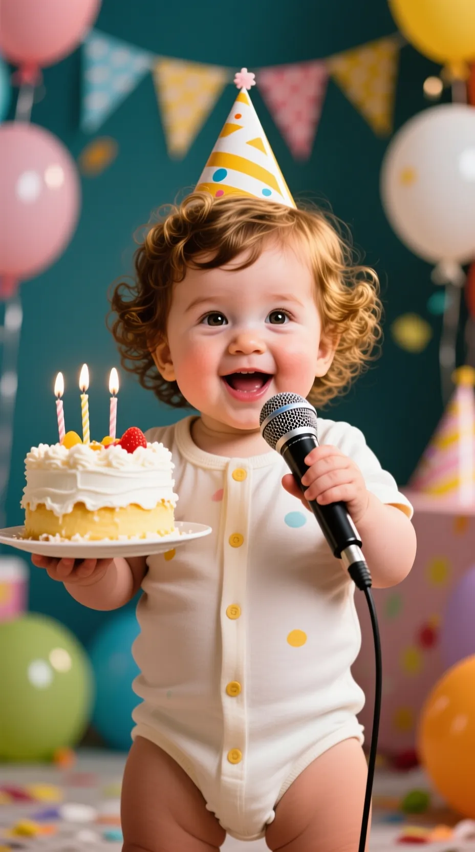 可爱的婴儿唱歌