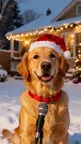 Christmas singing dog singing animals template
