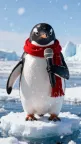 Christmas singing penguin singing animals template
