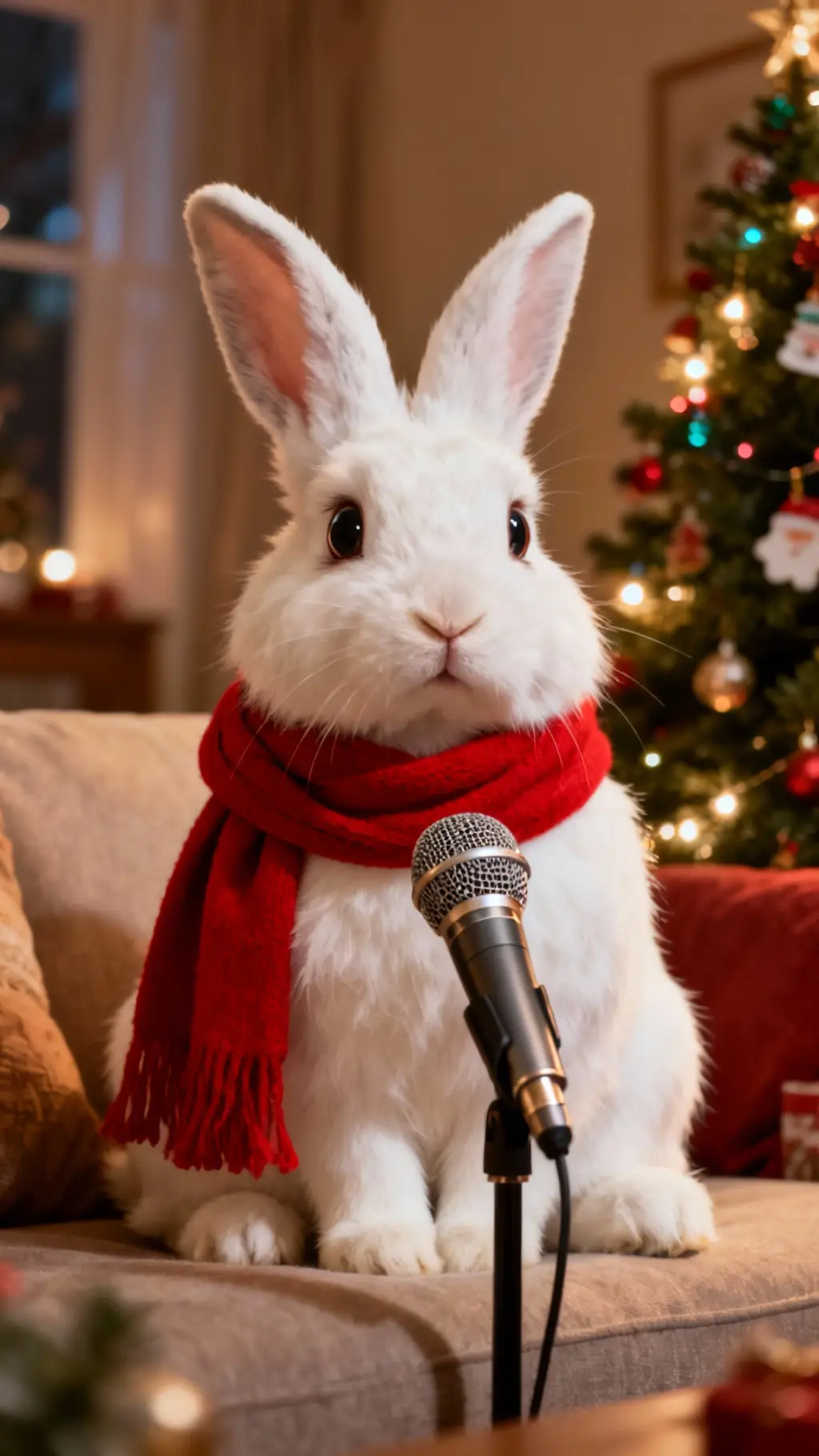 Christmas singing rabbit singing animals template