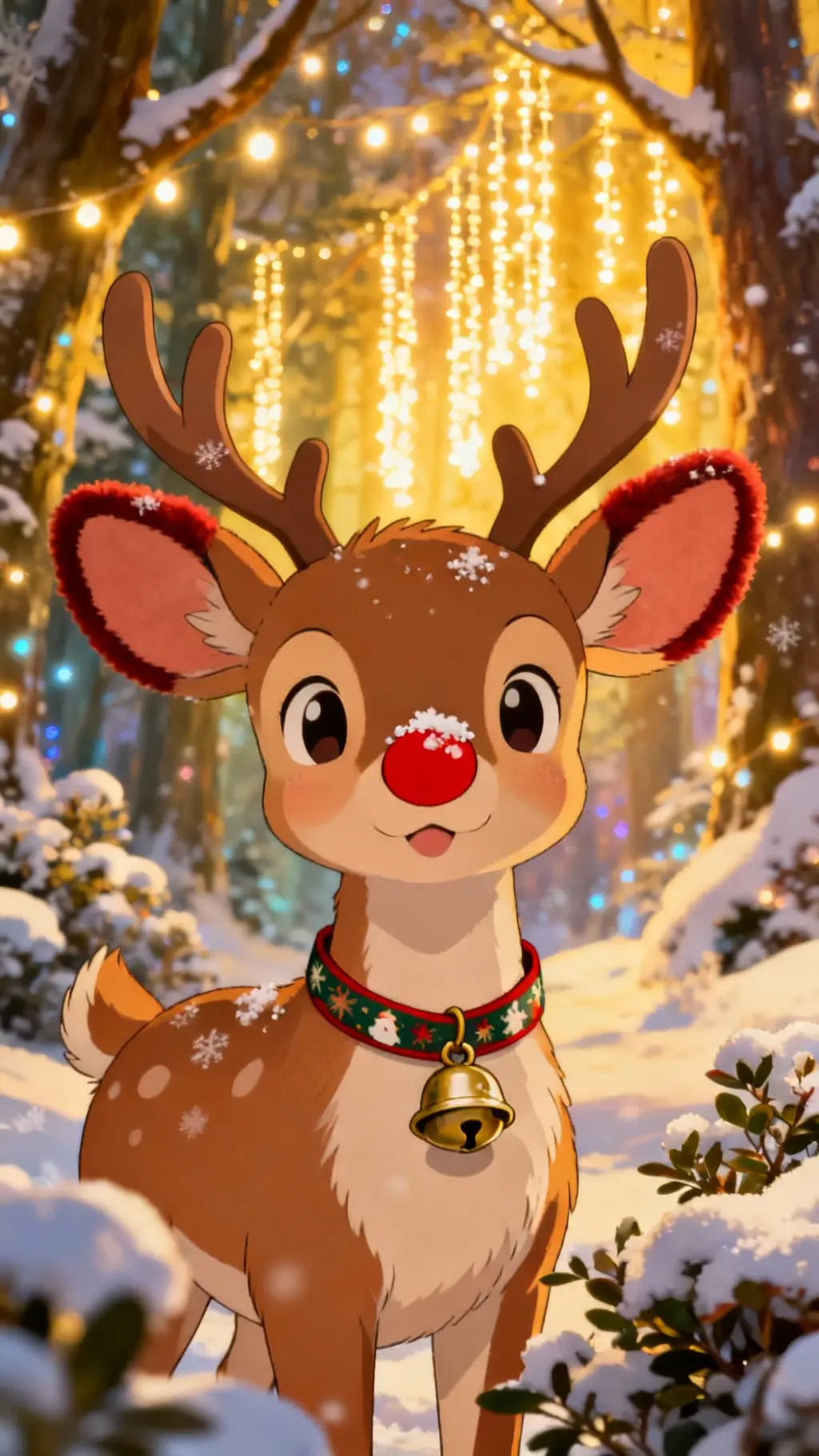 Christmas singing reindeer singing cartoon template