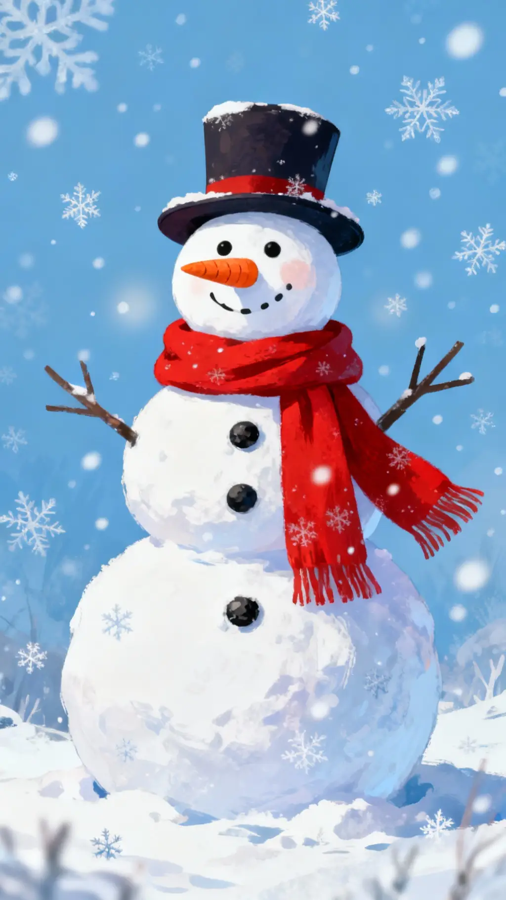 Christmas singing snowman singing cartoon template