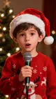 Boy performing Christmas song