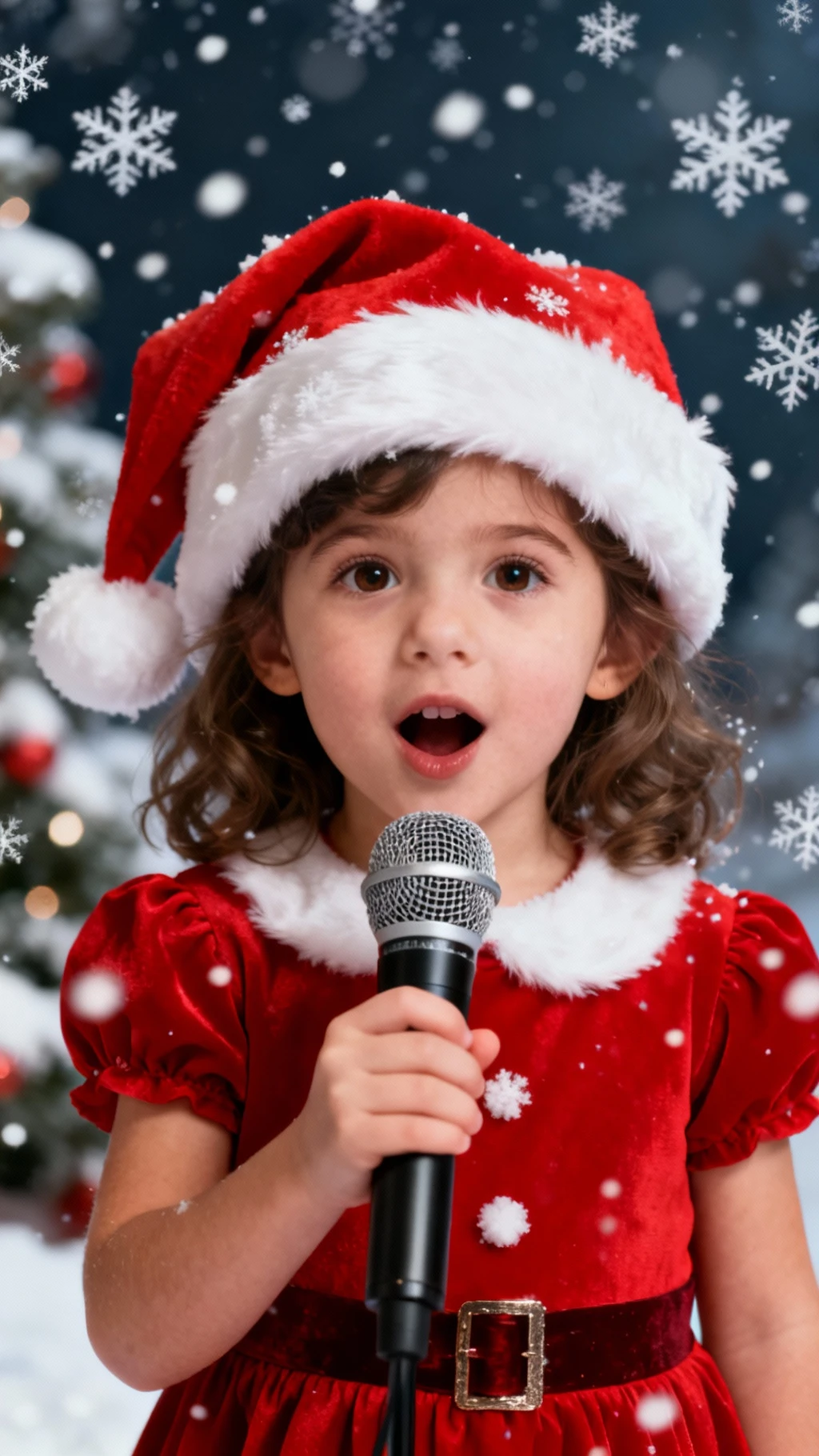 Child singing Christmas song