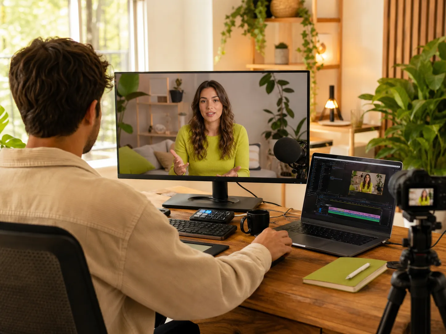 Kreator tanpa wajah memproduksi video berulang dengan presenter digital