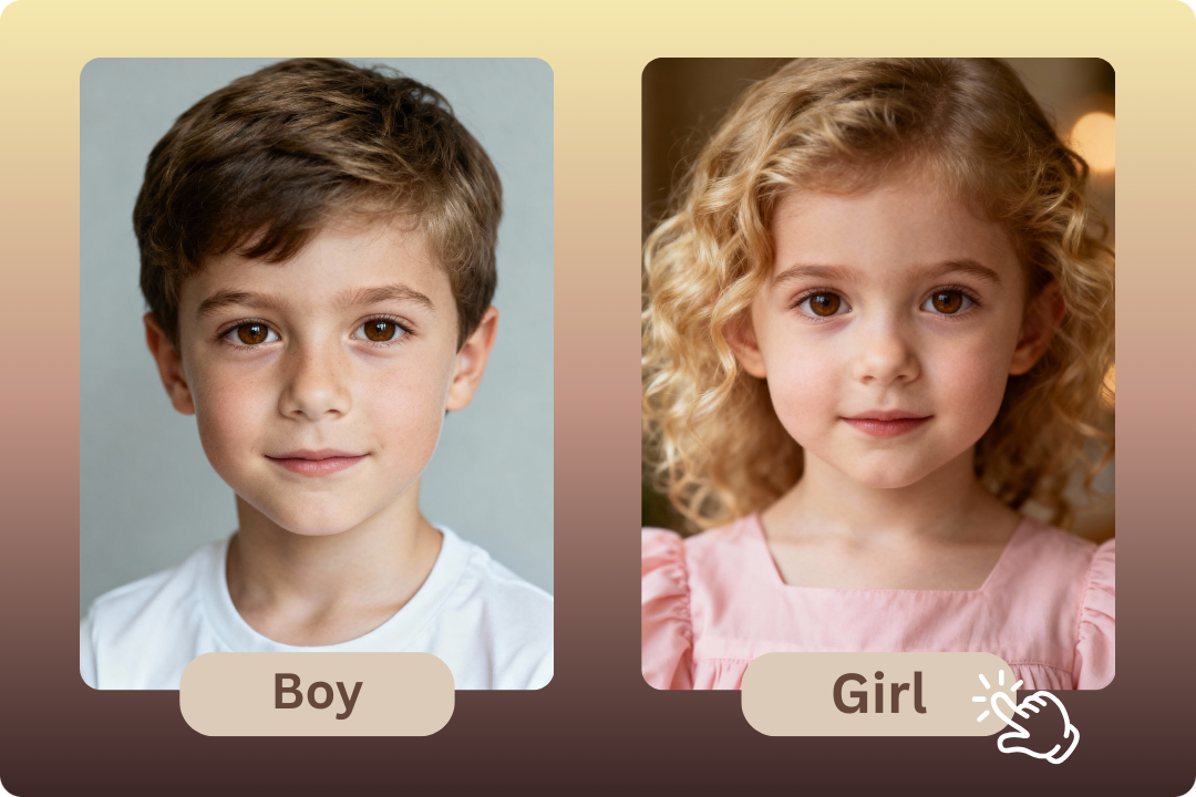 Bebés generados por IA de diferentes géneros