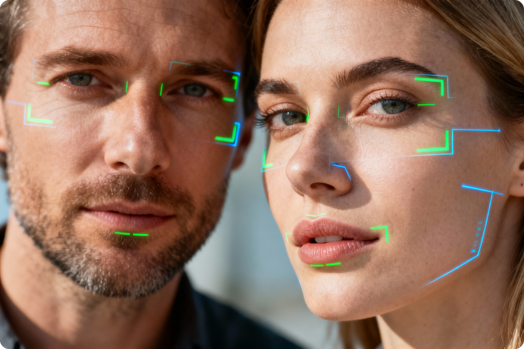 Ilustración de reconocimiento facial para padres