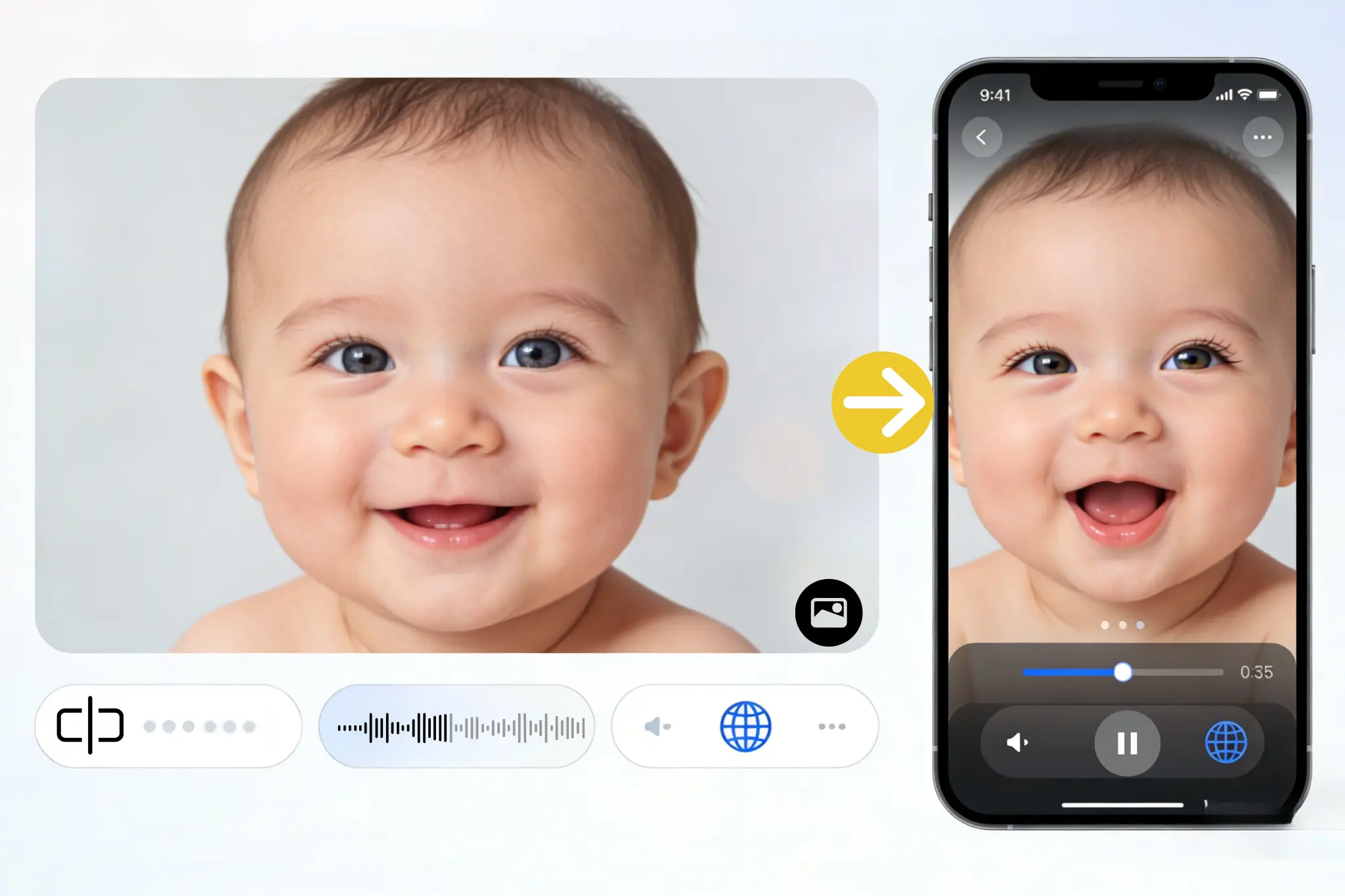 personalized baby talking video with unique expressions