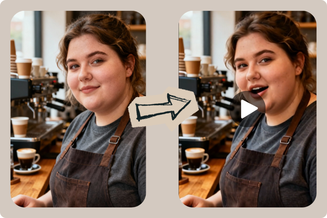 An illustration of converting an image into a spoken video