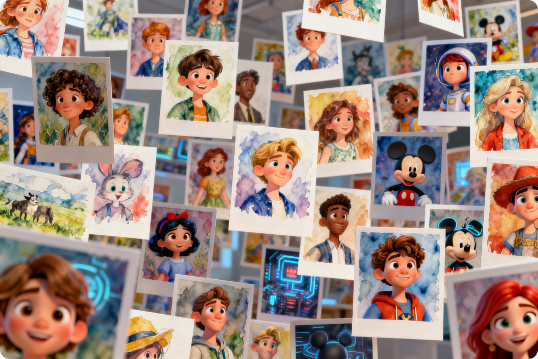 Images of different styles generated by AI Character Generator