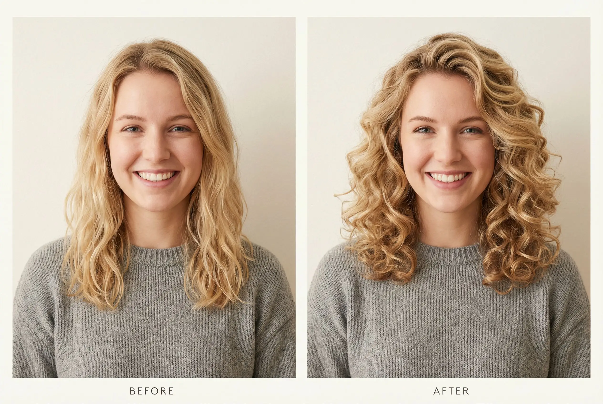 Coiffure de femme avant et après