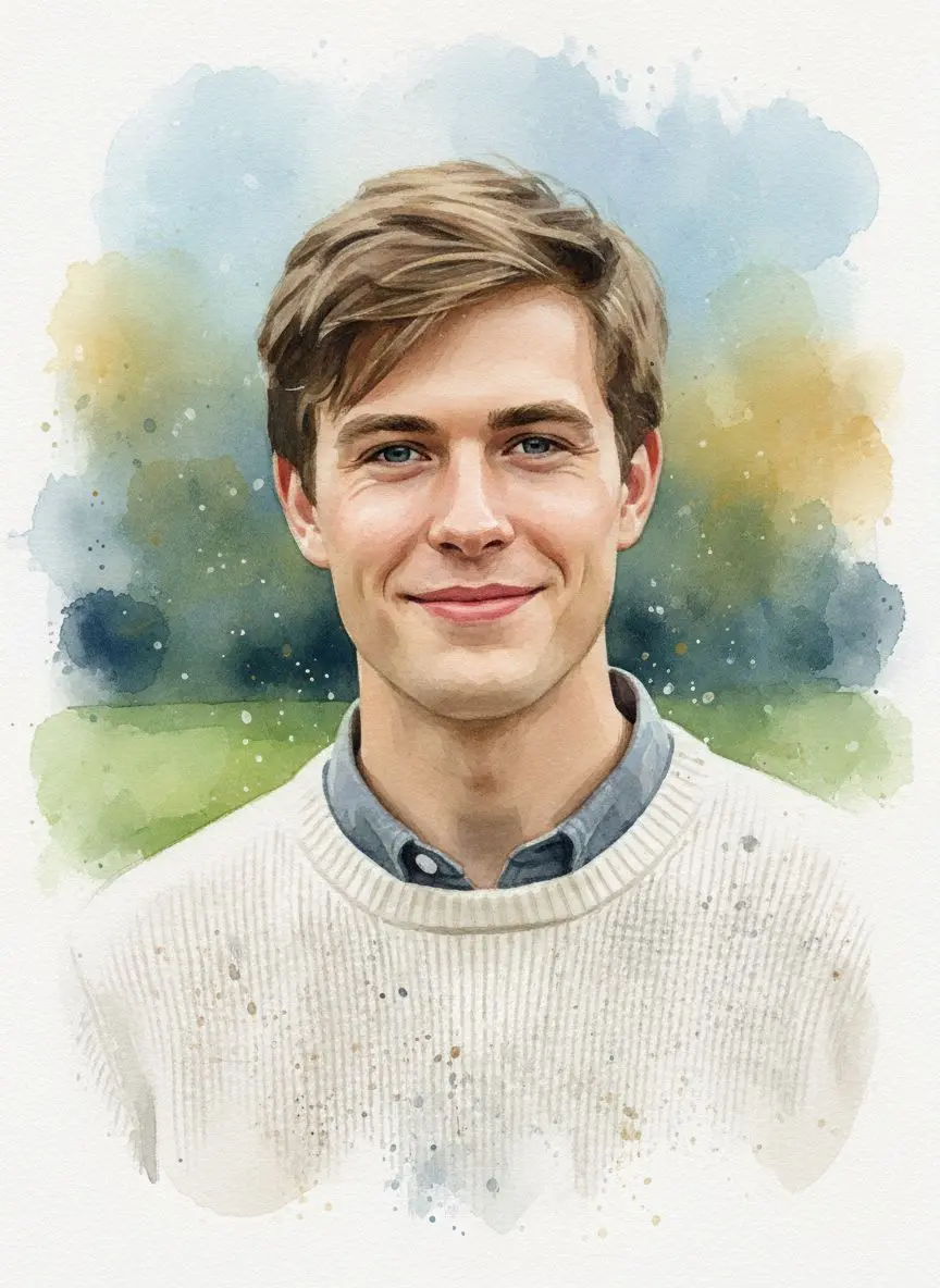 exemple de portrait de style aquarelle