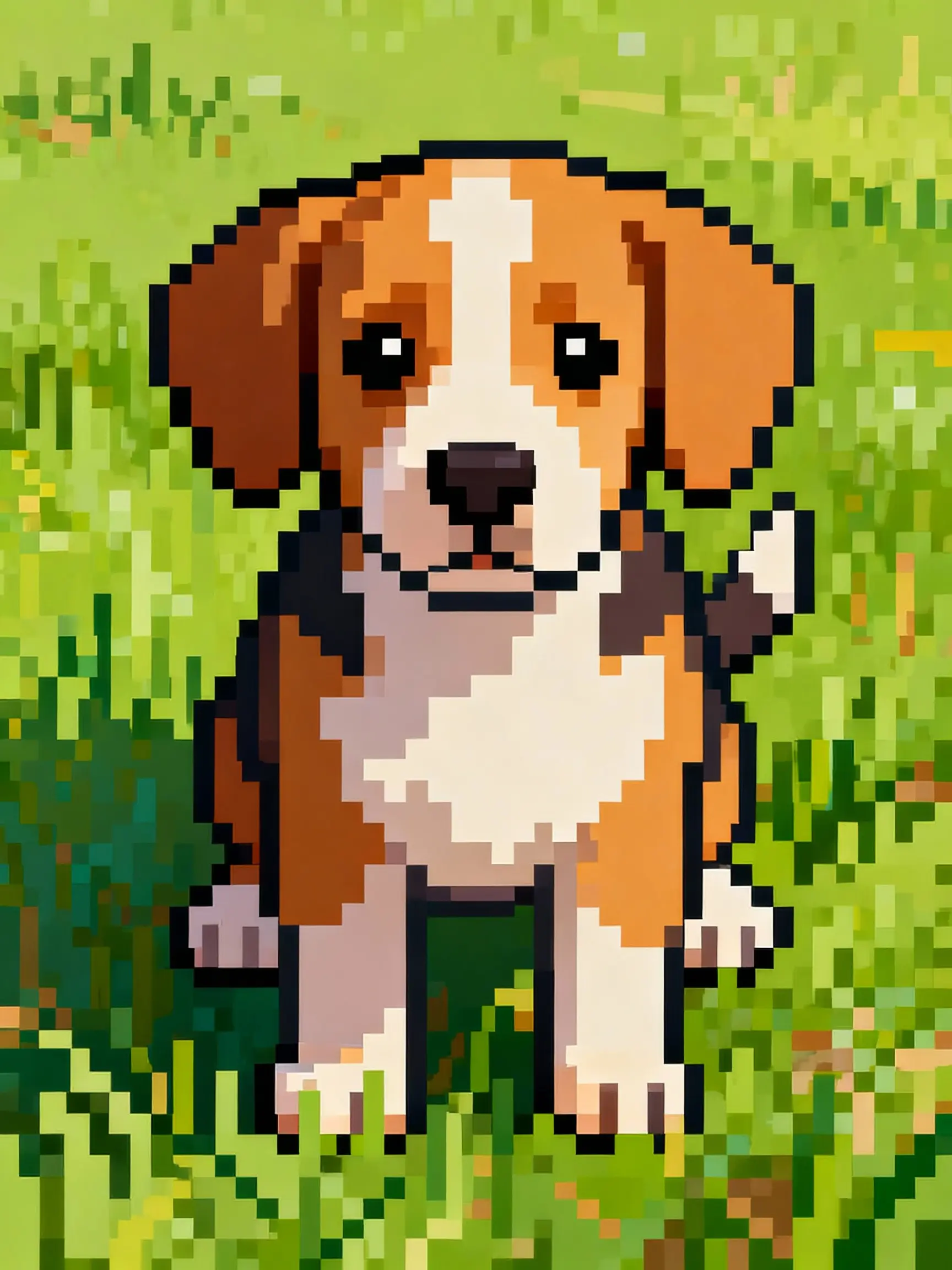 animal generator example - pixel-style small dog. 