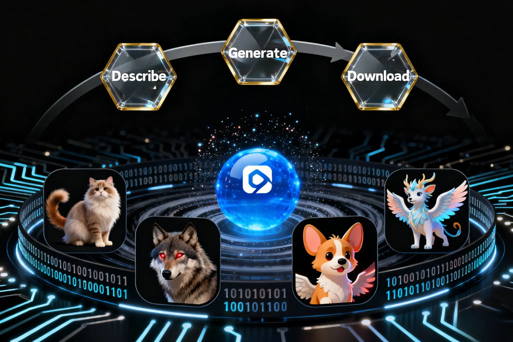 リップシンク用に準備された動物画像、ビデオアニメーションの準備完了 