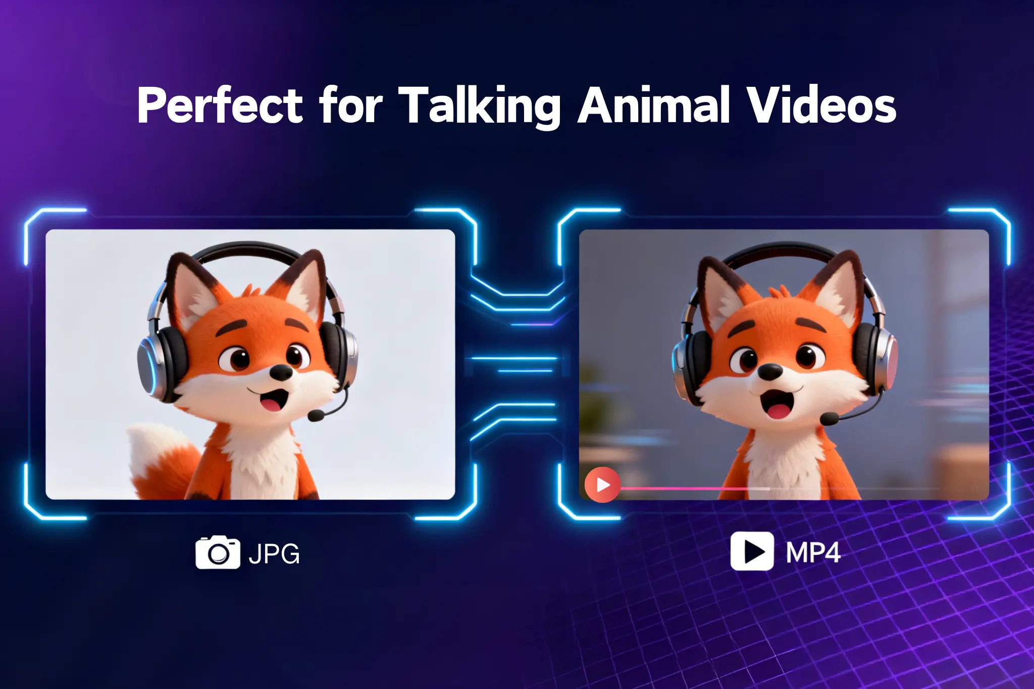 テキストプロンプトから動物を作成するAI、猫、犬、オオカミを表示 