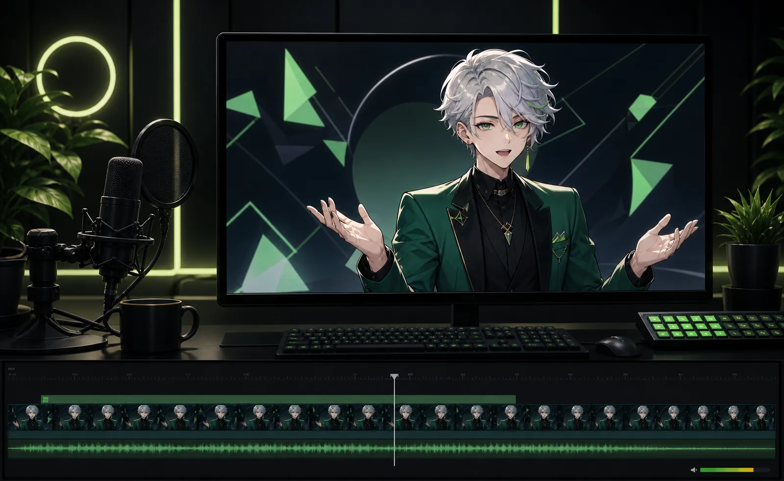 virtual anime host used for a prerecorded faceless channel