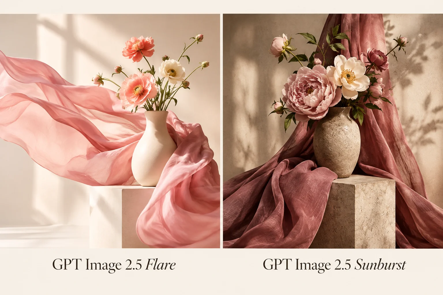 Vergleich von GPT Image 2.5 Flare und Sunburst