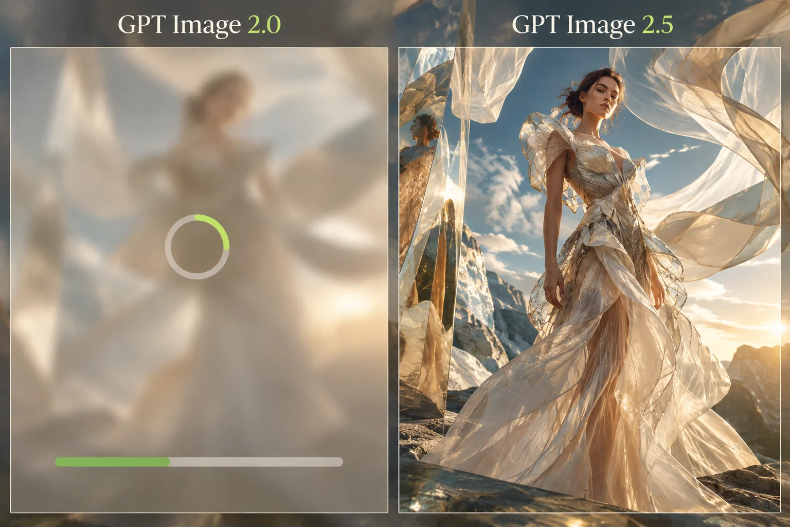 Vergleich der Generierungsgeschwindigkeiten zwischen GPT Image 2.5 und GPT Image 2.0