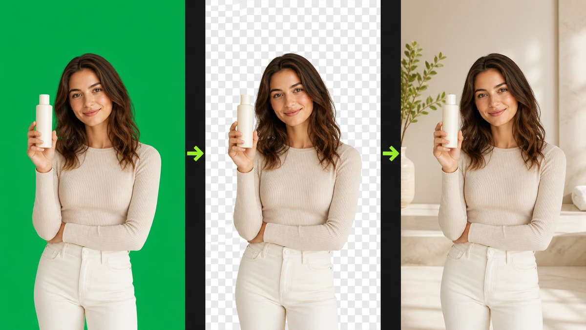 Product demonstration made with a transparent presenter cutout