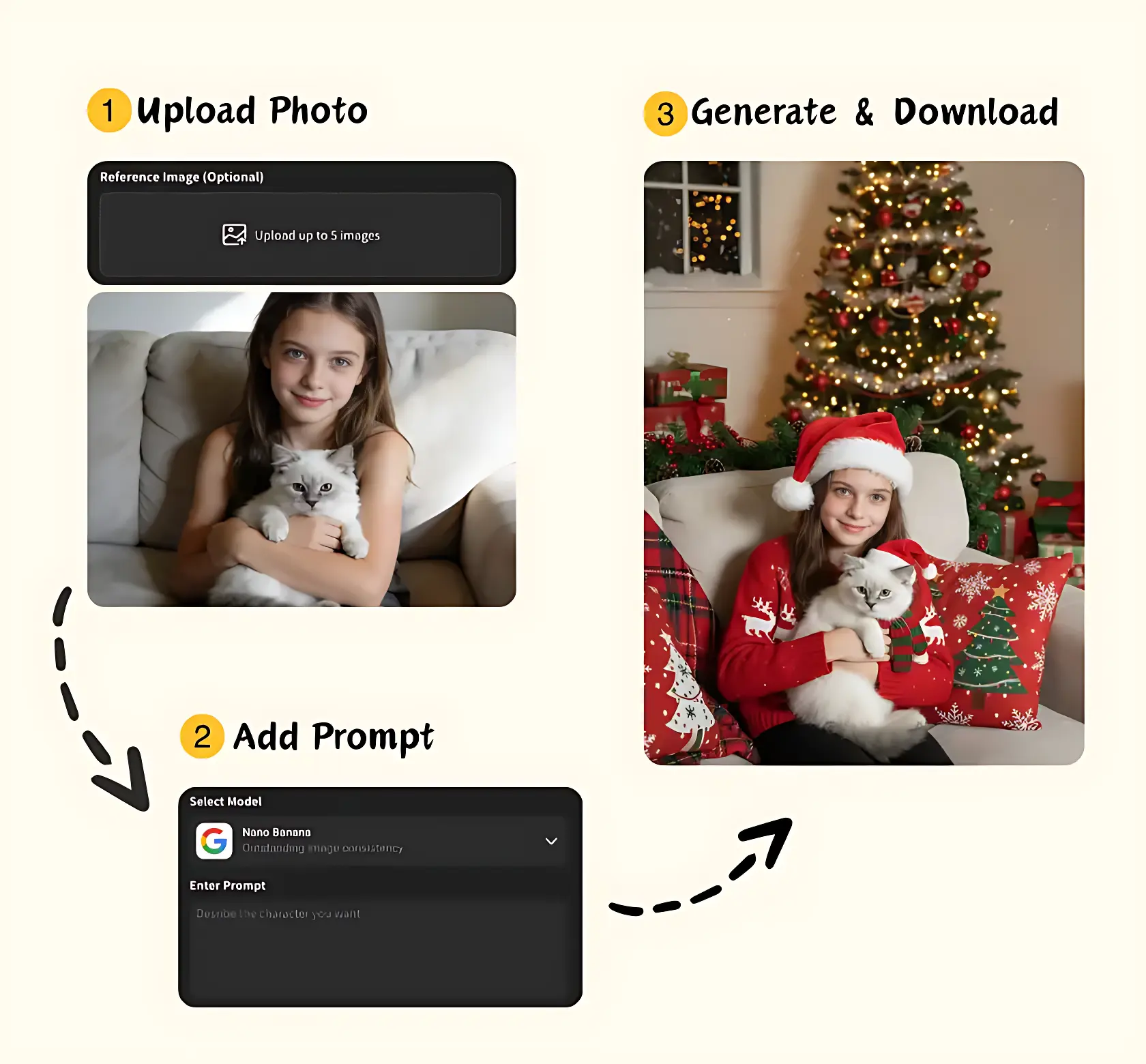 Operating steps diagram of AI Image Editor