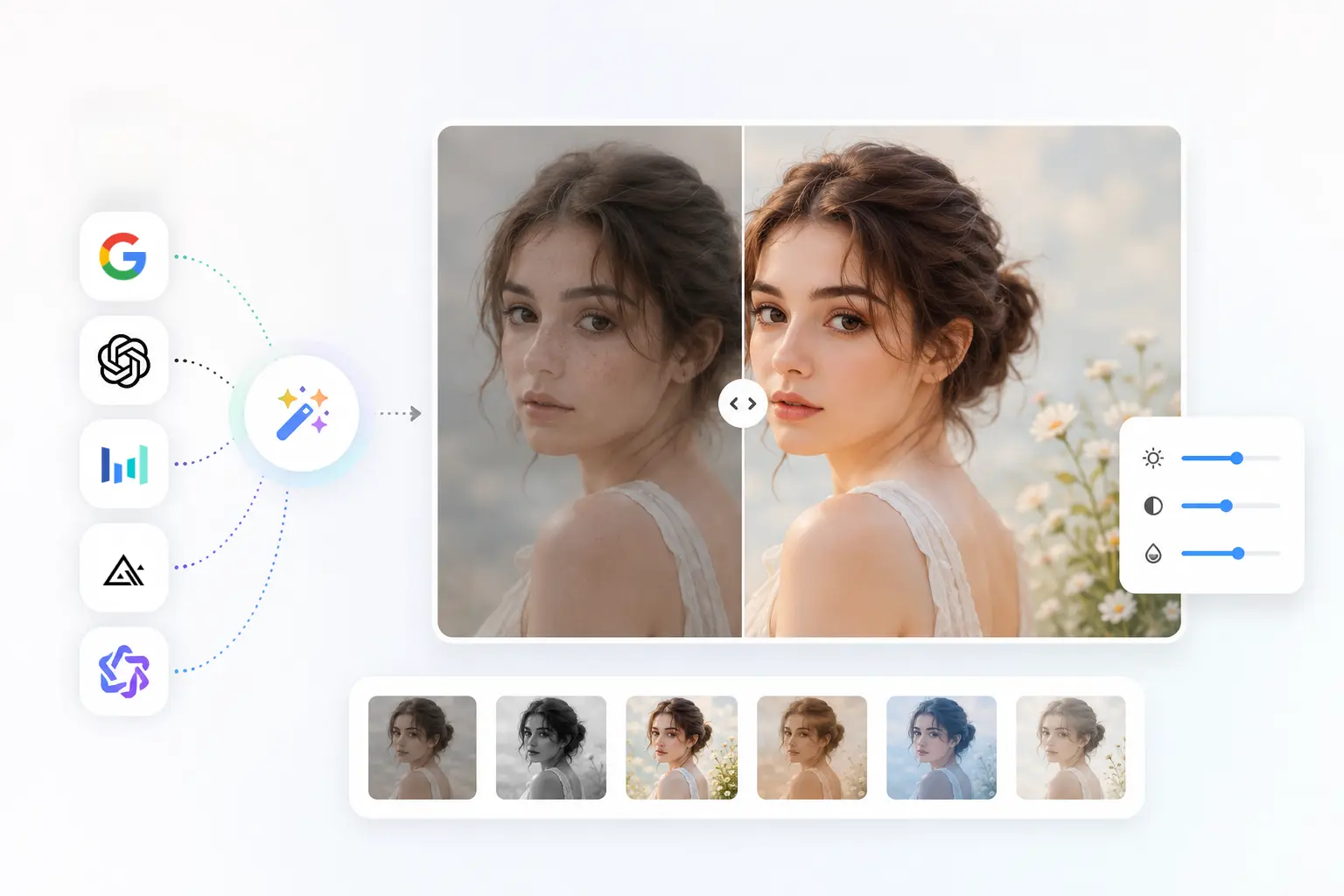ai image editorの複数AIモデル選択インターフェース