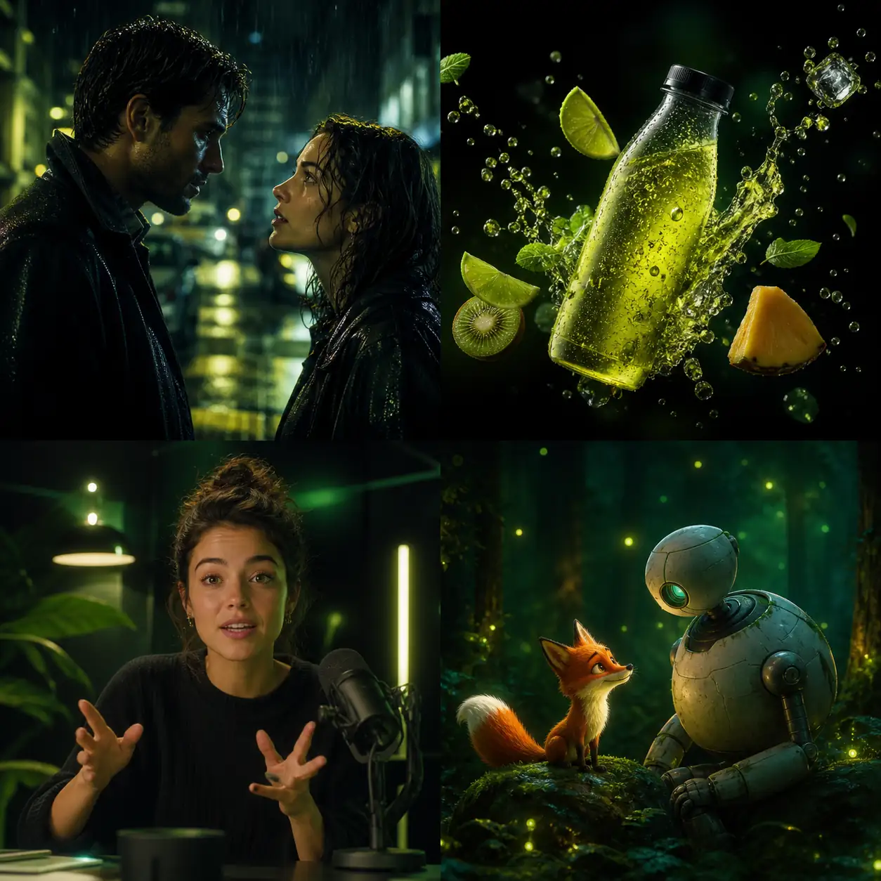 AI video scenes across four styles