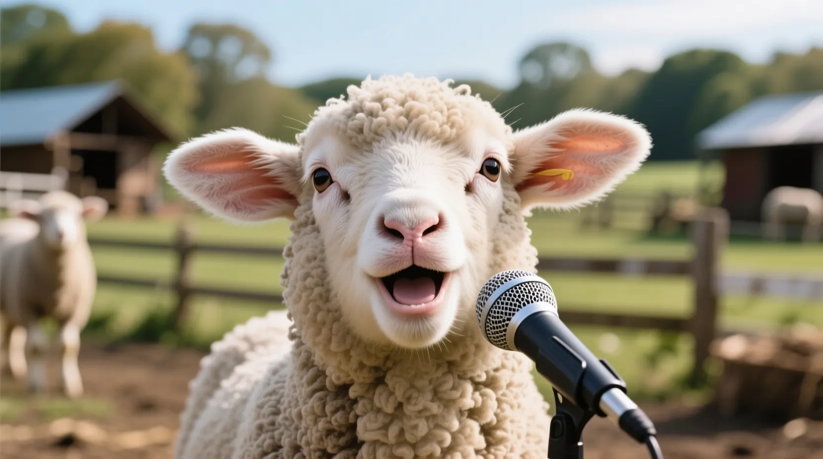 A little lamb on the farm