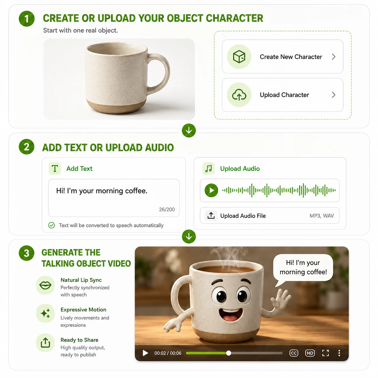 How to Use Our AI Talking Object Generator