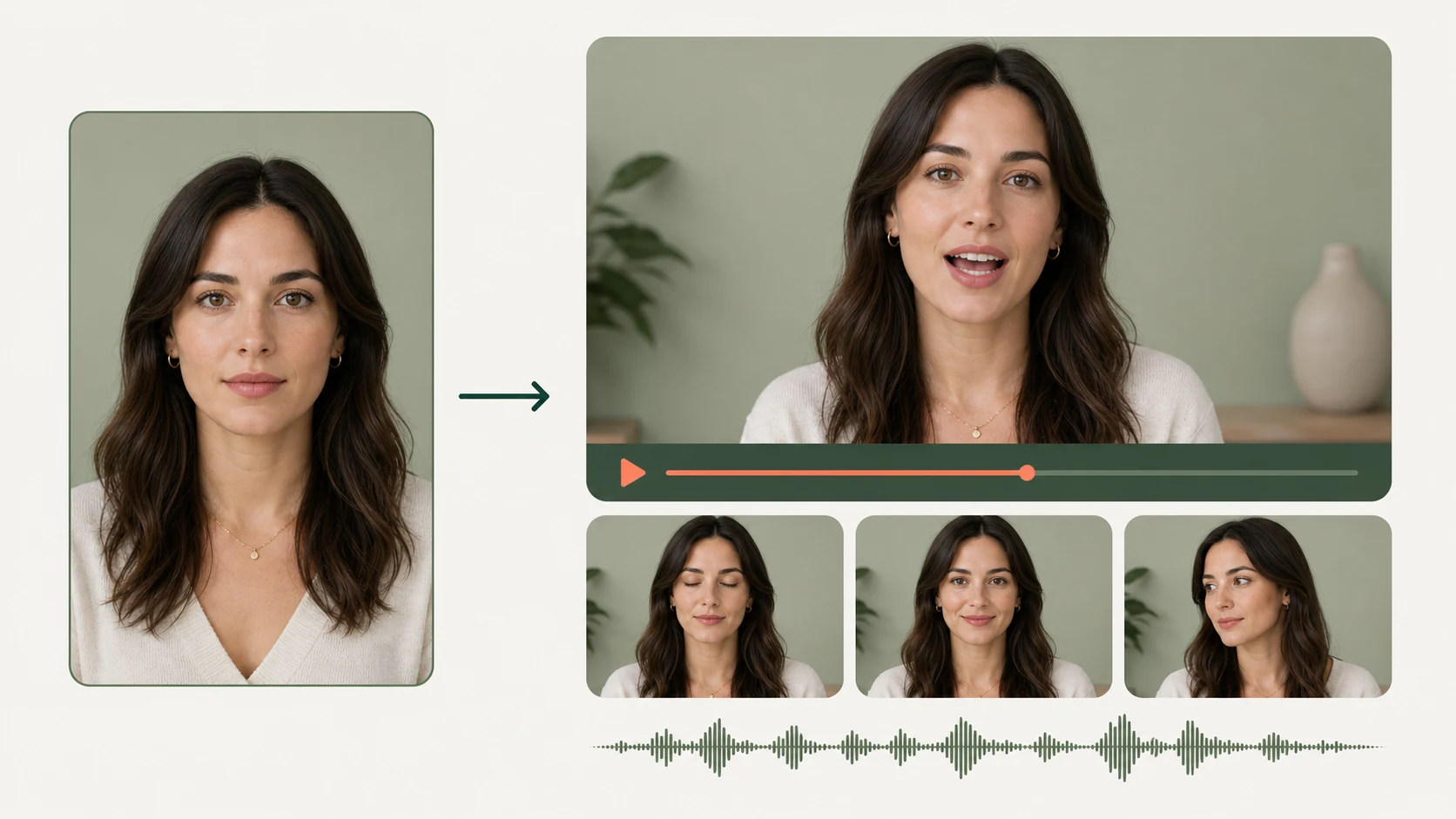 Porträt mit natürlicher Mund-, Augen- und Gesichtsbewegung animiert