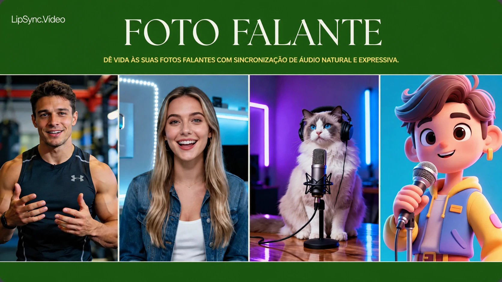 Prévia do gerador de fotos falantes com IA