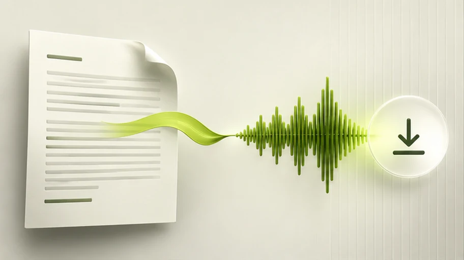 Text converted into downloadable AI speech