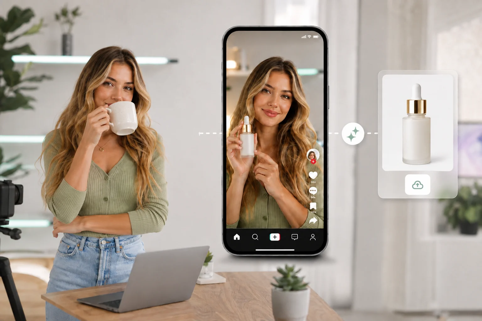 AI interface creating TikTok ads from images